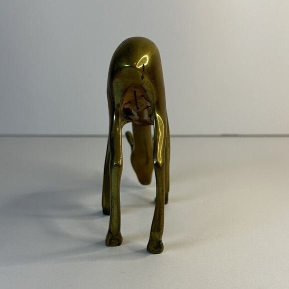 1950's Brass Deer Figurine Mid Century Decor Vintage MCM Collectable Whimsical - Picture 4 of 8